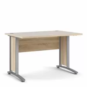 image of Prima Desk with Silver Legs 120cm, Oak