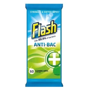 image of Flash Antibacterial Wipes - 60 Pack