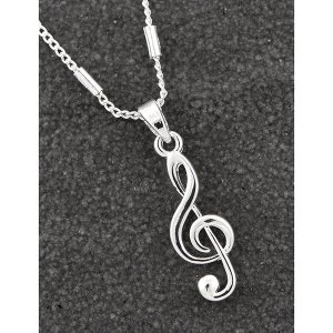 Image of Music Collection Silver Plated Contemporary Clef Necklace