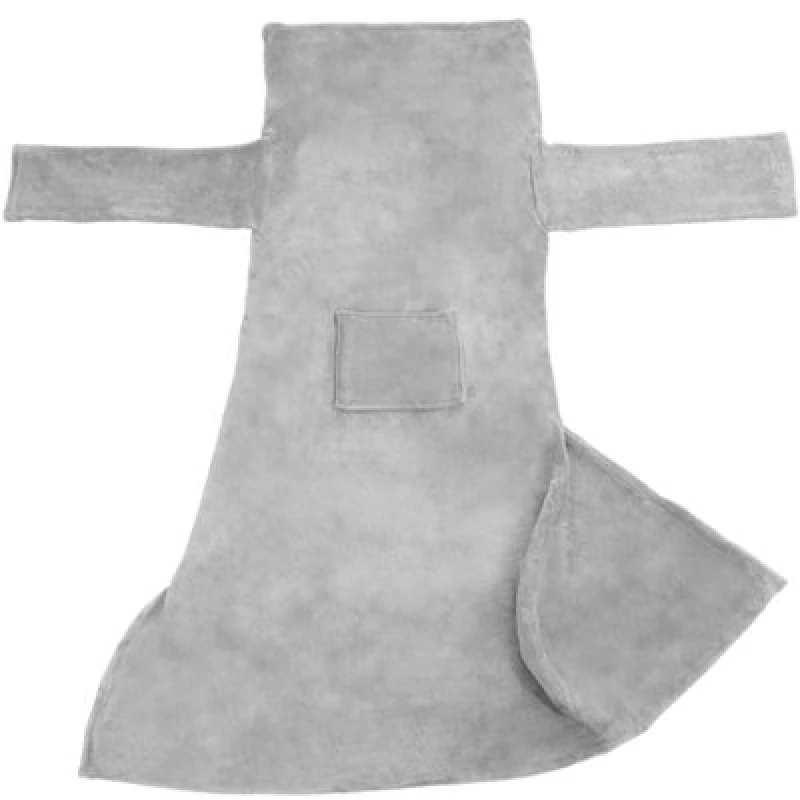Image of Tectake Blanket With Sleeves - Wearable Snuggle Throw With Arms 180 X 150 Cm - Grey