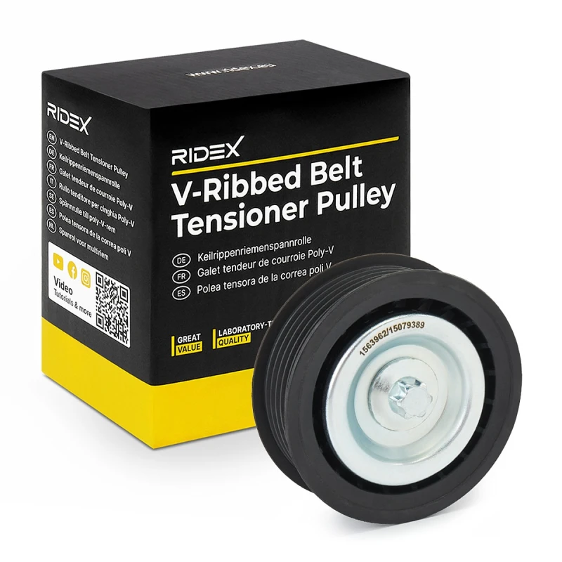 Image of Deflection / guide pulley, V-ribbed belt RIDEX 312D0090