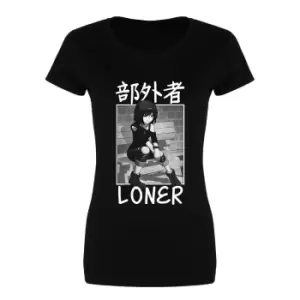 Image of Tokyo Spirit Womens/Ladies Loner T-Shirt (M) (Black/White)