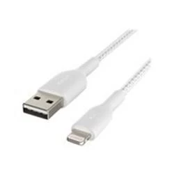Image of Belkin BOOST CHARGE Lightning to USB-A Cable - Braided - 1m - White