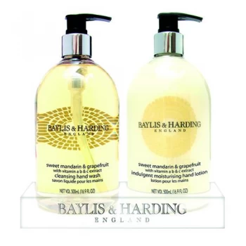 Original Baylis Harding Mandarin Grapefruit Hand Wash Lotion Set With Stand 2 x 500ml