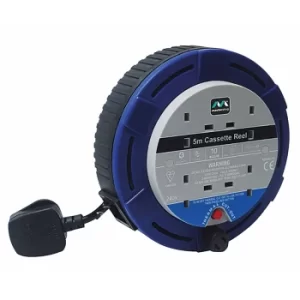Image of Masterplug 4 Gang 10A 5m Cassette Reel, Blue