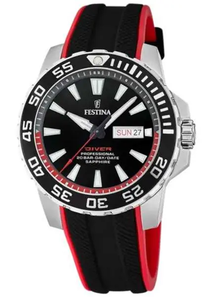 Image of Festina F20662/3 Mens Diver (45mm) Black Dial / Black and Watch