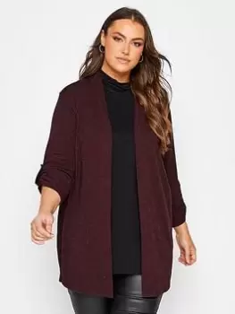 Image of Yours Metallic Cardigan - Red, Size 18, Women