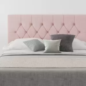 Image of Olivier Upholstered Headboard, Pure Pastel Cotton, Tea Rose - Headboard 60cm Size Single (90x190)