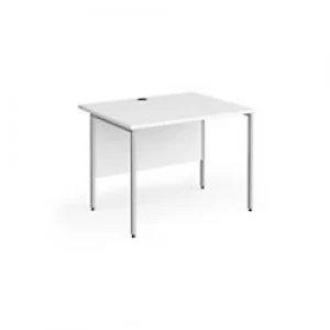 image of Dams International Rectangular Straight Desk with White MFC Top and Silver H-Frame Legs Contract 25 1000 x 800 x 725mm