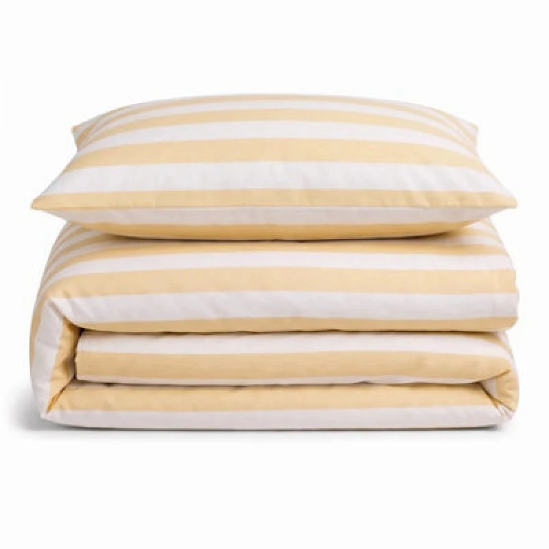 Image of Sweet Dreams Desert Sand Lyndon Wide Stripe Duvet Cover And Pillowcase Set Double