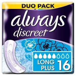 image of Always Discreet Long Plus with Wings Value Pad 16PK