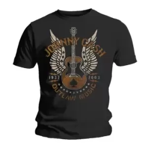 Image of Johnny Cash - Outlaw Unisex XX-Large T-Shirt - Black