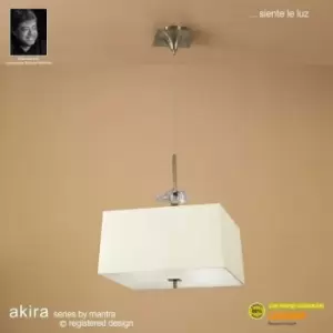 image of Akira pendant lamp 4 bulbs E27, antique brass / frosted glass with cream shade