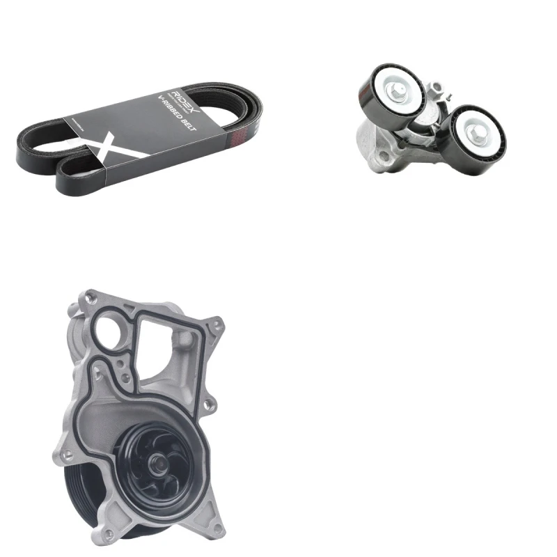 Image of RIDEX 4172P0123 Water Pump + V-Ribbed Belt Kit Water Pump + V-Ribbed Belt Kit (4172)