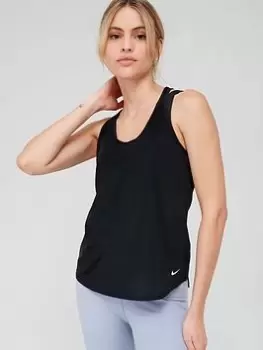 Image of Nike One Breathe Tank Top - Black/White, Size L, Women