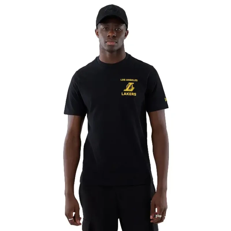 Image of new era T-Shirt New Era Los Angeles Lakers NBA Court Graphic Noir Unisex XL