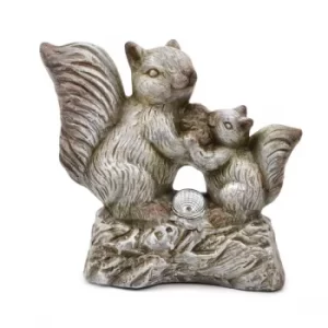 Image of Terracotta Squirrels Ornament with Solar Light Eyes