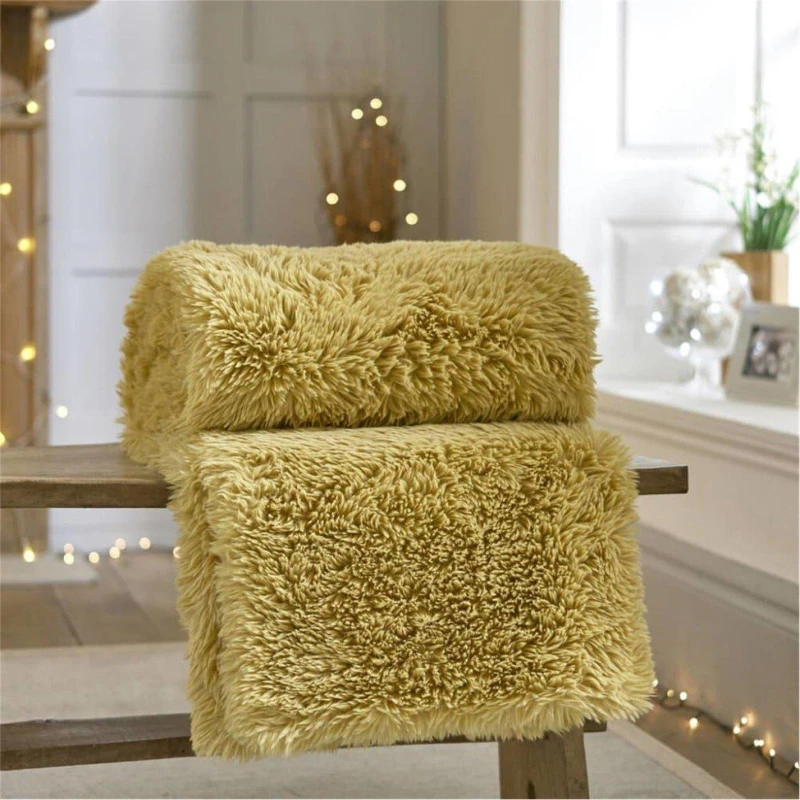 Image of The Lyndon Company Rochester Throw 127x150cm Mustard unisex 127x150cm