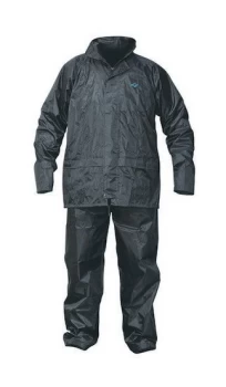 image of S249703 Rain Suit with Concealed Hood Black Large - OX