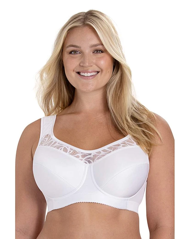 Image of Miss Mary of Sweden Miss Mary Cotton Simplex Bra White - Miss Mary of Sweden - Size: 42DD White Female 42DD FE77726