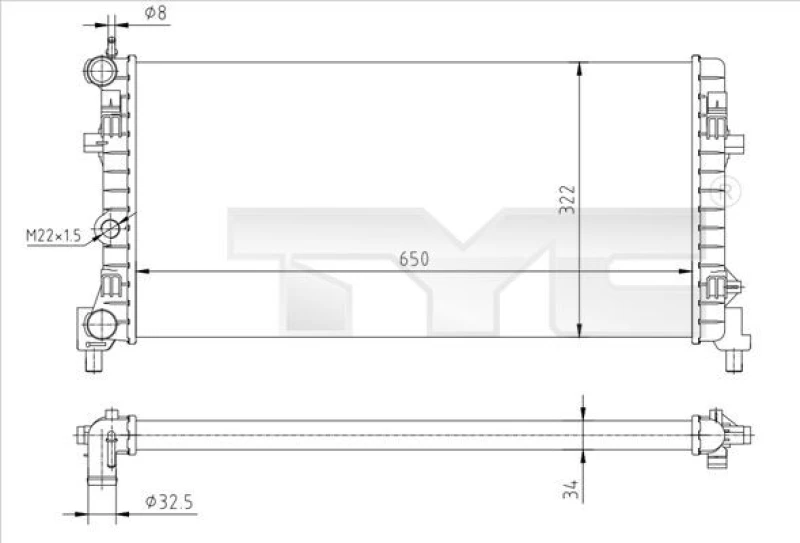 Image of TYC Engine radiator TYC 737-0064-R