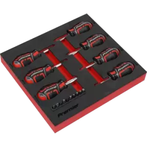 image of Sealey GripMAX 17 Piece Stubby Screwdriver Set in Module Tray