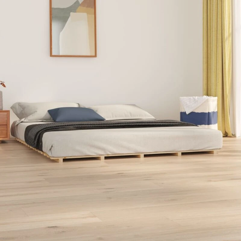 Image of VIDAXL Bed Frame without Mattress 180x200cm Super King Solid Wood Pine Vidaxl 8720845683016