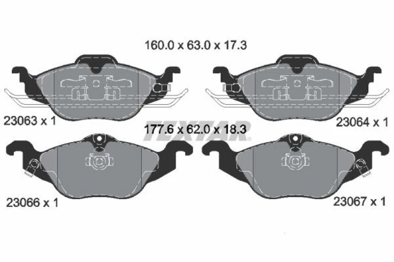 Image of Brake pad set TEXTAR 2306302
