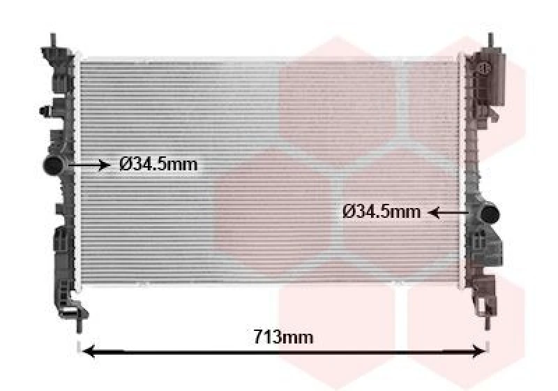 Image of VAN WEZEL Engine radiator VAN WEZEL 37012729
