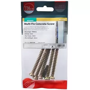 Image of TIMco Multi-Fix Concrete Screws - Mixed Pack - TX - Flat Countersunk - Yellow - 302 Pack