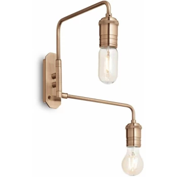 image of Ideal Lux Lighting - Ideal Lux Triumph - 2 Light Wall Light Antique Brass