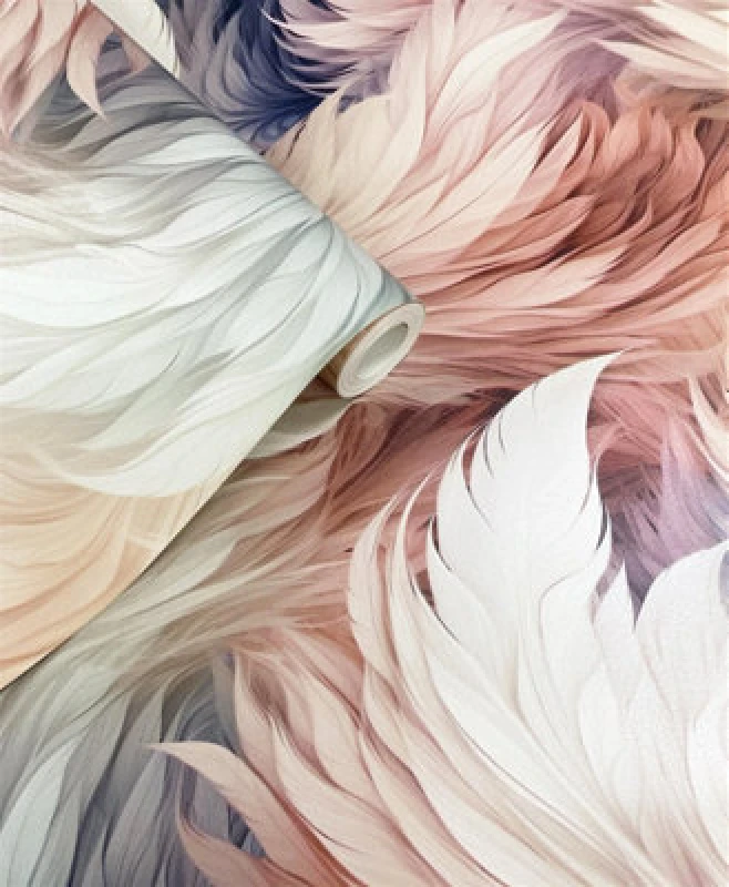 Image of MURIVA Feathers Wallpaper Plume Multi Wall Paper Roll - Muriva WL-217501