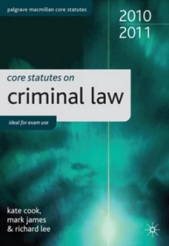 Image of Core Statutes on Criminal Law by Kate Cook Paperback