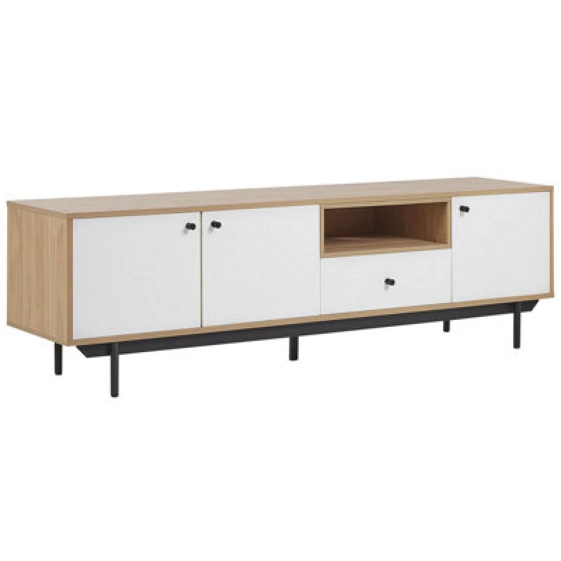 Image of Beliani TV Stand Itaca Brown/ White