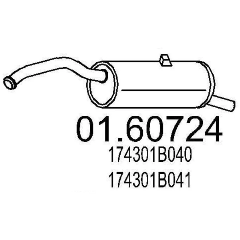 Image of MTS 01.60724 Rear silencer End Silencer (3437)