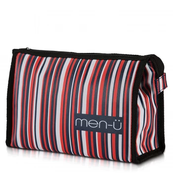 image of men-u Stripes Toiletry Bag - Blue/Red/White