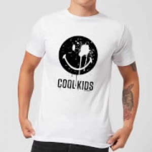 Image of Smiley World Slogan Cool Kids Mens T-Shirt - White - S