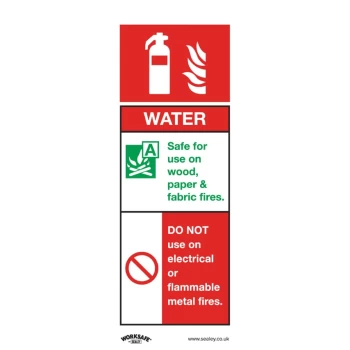 image of Safety Sign - Water Fire Extinguisher - Self-Adhesive - Pack of 10