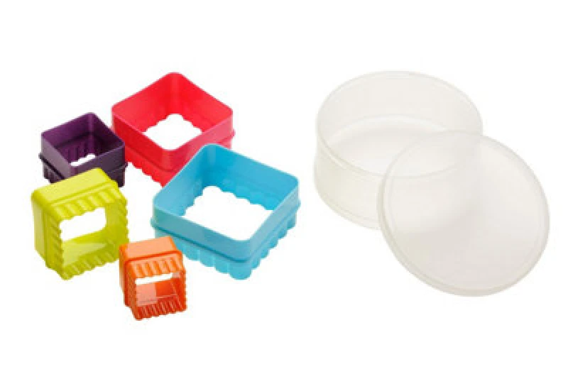 Image of Premier Housewares Coloured Shape Cutters 5Pc Square Fluted Shape Cutter Multi