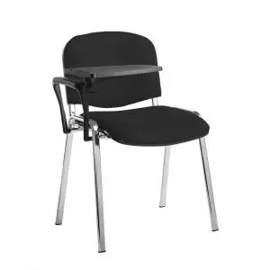 Image of Taurus meeting room stackable chair with chrome frame and writing