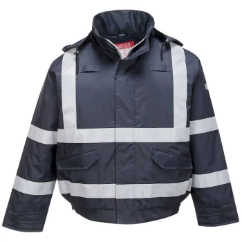 Image of Portwest - S783NAR4XL - sz 4XL Bizflame Rain FR Multi Protection Bomber Jacket - Navy
