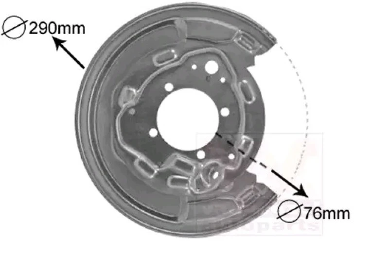 Image of VAN WEZEL 5307374 Brake Disc Back Plate Rear Axle Right Splash Panel,brake disc (1330)