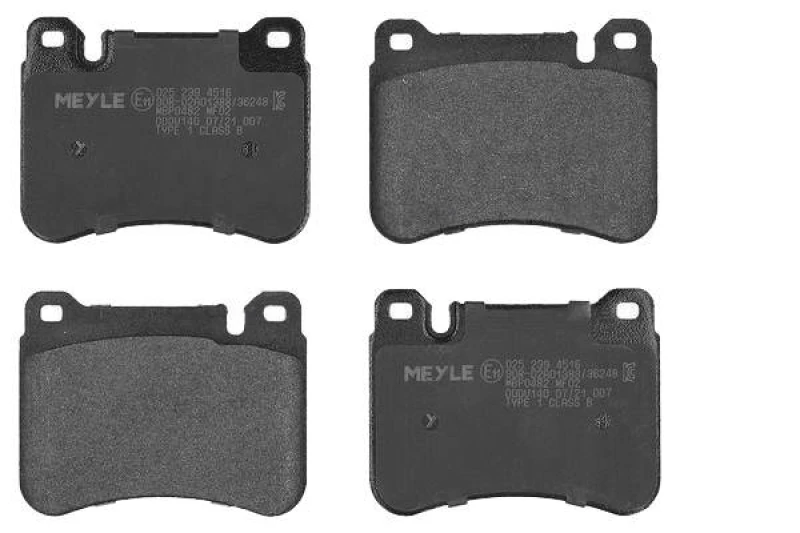 Image of MEYLE 025 239 4516 Brake pad set Front Axle, prepared for wear warning indicator, Original Quality, with anti-squeak plate Brake Pad Set,disc brake (