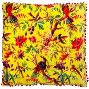 image of Paoletti Paradise Filled Floor Cushion Cotton Acacia