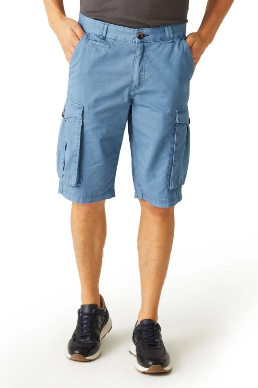 Image of Regatta 'Shorebay' Vintage Look Cargo Shorts Mid Blue
