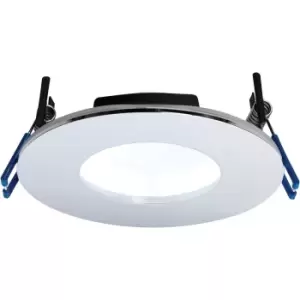 Image of Chrome Recessed Bathroom Downlight - 9W Cool White LED Slim Ceiling Light