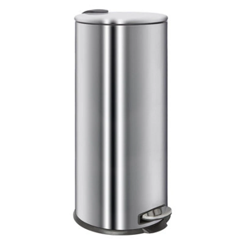 Image of Harbour Housewares 30L Stainless Steel Kitchen Pedal Bin With Lid Chrome Foot Pedal Removable Inner Bucket Slim Tall 31X36X63Cm