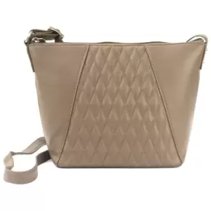 image of Womens/Ladies Alegra Quilted Handbag (One size) (Taupe) - Eastern Counties Leather