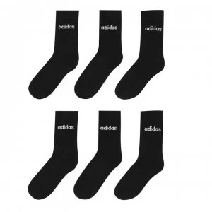 Image of adidas 6 Pack Crew Socks Juniors - Black