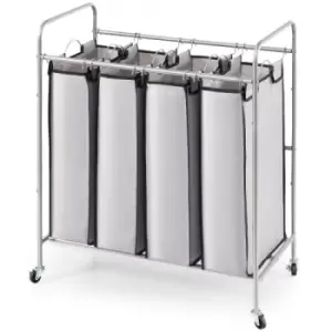 Image of VEVOR Laundry Sorter Cart 4 Section, Laundry Hamper with Heavy Duty Lockable Wheels and 4 Removable Bags, Rolling Laundry Basket Sorter for Clothes St